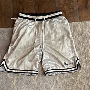Nike Men's White Pinstripe Athletic Shorts